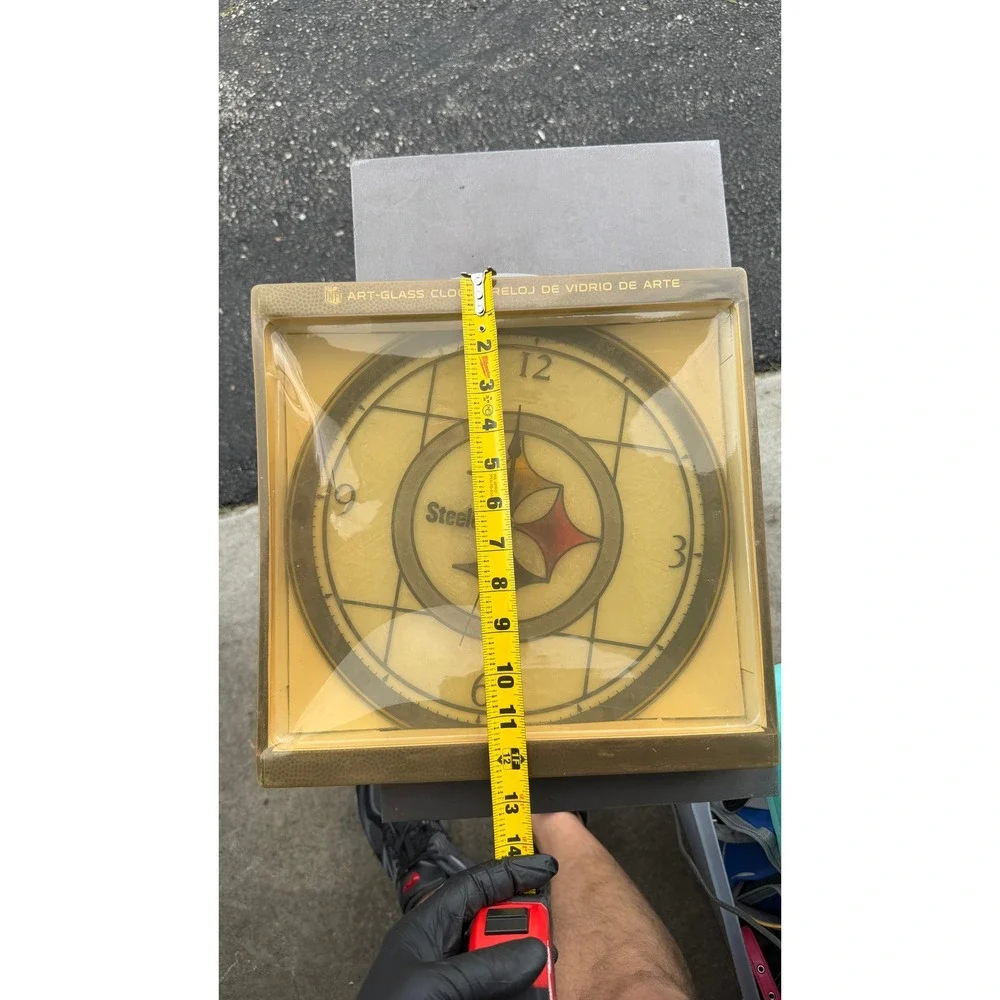 Pittsburgh Steelers Art-Glass Wall Clock NFL-PST-274 The Memory Company New Box